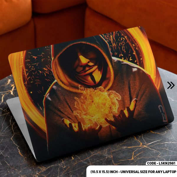 DDecorator Digital Anonymous Art Illustration Matte Finished Removable Waterproof Laptop Sticker & Laptop Skin (Including FREE Accessories) - LSKN2981 - DDecorator