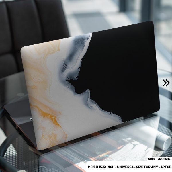 DDecorator Liquid Black Marble Texture Matte Finished Removable Waterproof Laptop Sticker & Laptop Skin (Including FREE Accessories) - LSKN2318 - DDecorator