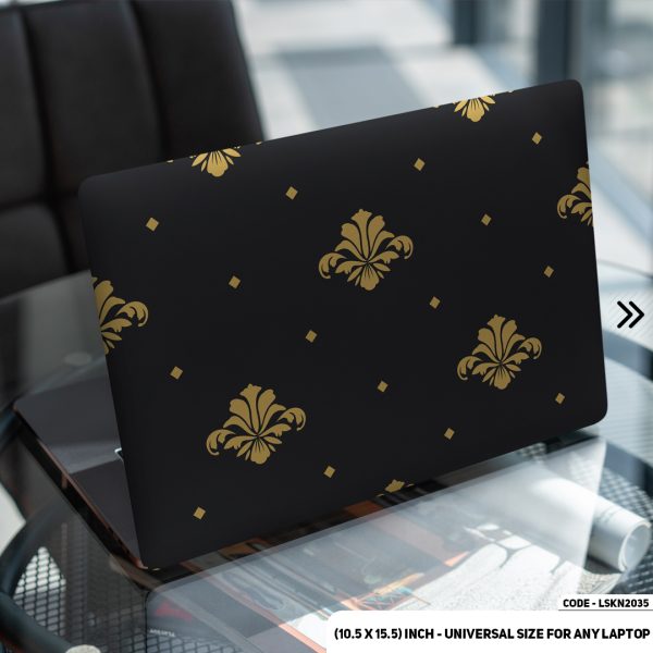 DDecorator Seamless Geomatric Black Shape Matte Finished Removable Waterproof Laptop Sticker & Laptop Skin (Including FREE Accessories) - LSKN2035 - DDecorator