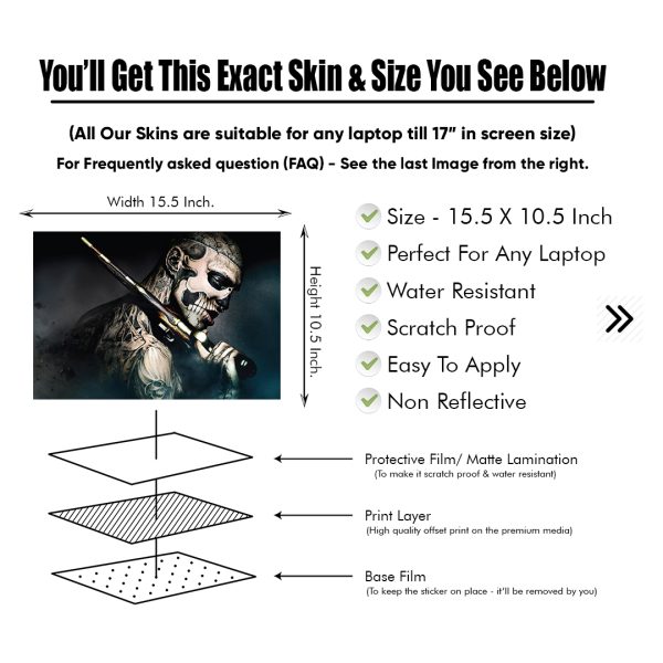 DDecorator Suicide Squad Character Matte Finished Removable Waterproof Laptop Sticker & Laptop Skin (Including FREE Accessories) - LSKN2705 - DDecorator
