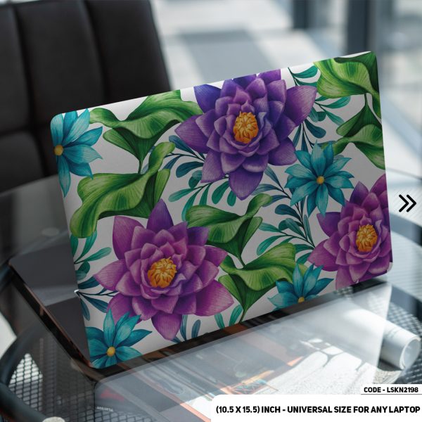 DDecorator Flower Pattern Floral Design Matte Finished Removable Waterproof Laptop Sticker & Laptop Skin (Including FREE Accessories) - LSKN2199 - DDecorator