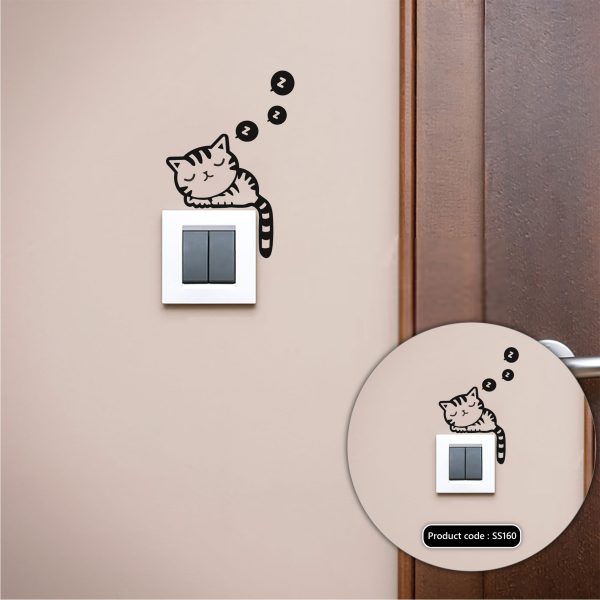 DDecorator Cat Sleeping Wall Stickers & Decals Home Decor Wall Decor Removable Vinyl Wall Sticker - SS160 - DDecorator