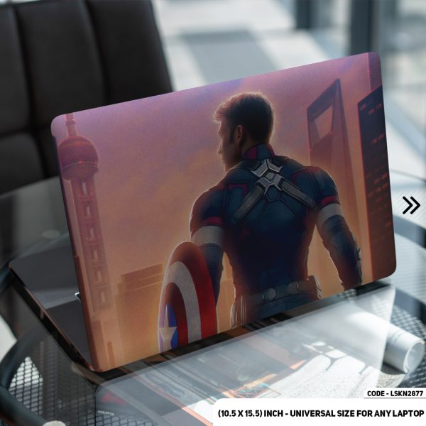 DDecorator Captain America With Shield Matte Finished Removable Waterproof Laptop Sticker & Laptop Skin (Including FREE Accessories) - LSKN2877 - DDecorator