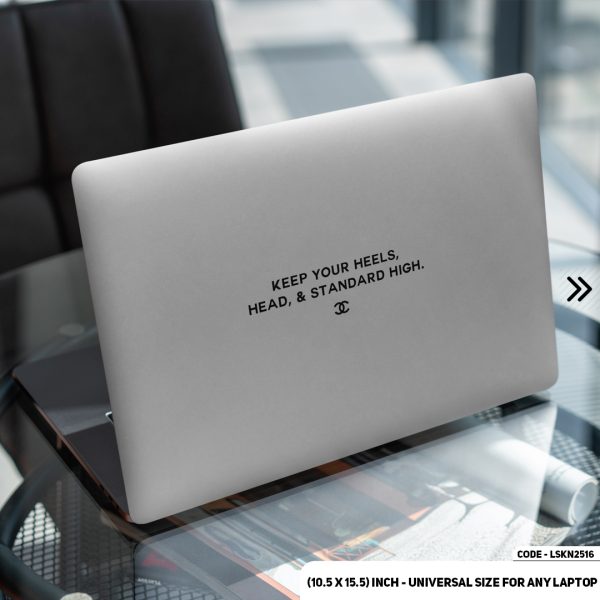 DDecorator Luxury Brand Iconic Pattern White Matte Finished Removable Waterproof Laptop Sticker & Laptop Skin (Including FREE Accessories) - LSKN2516 - DDecorator
