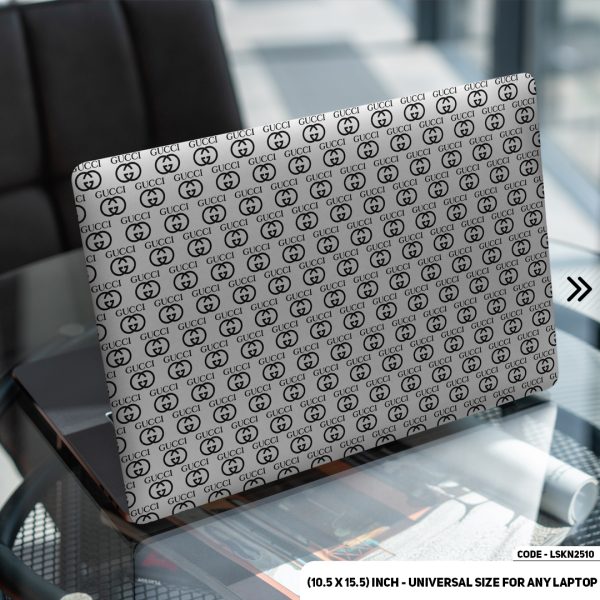 DDecorator Luxury Brand Iconic Pattern White Matte Finished Removable Waterproof Laptop Sticker & Laptop Skin (Including FREE Accessories) - LSKN2510 - DDecorator