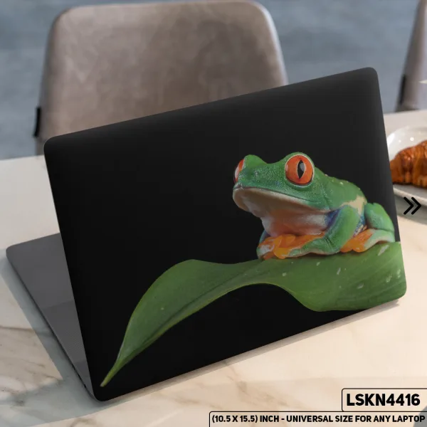 DDecorator Cute Animated Frog Matte Finished Removable Waterproof Laptop Sticker & Laptop Skin (Including FREE Accessories) - LSKN4416 - DDecorator