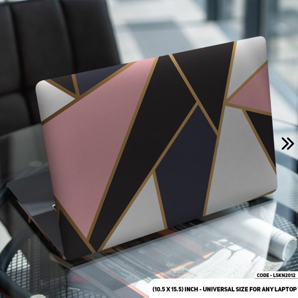 DDecorator Geomatric Shape Pink Matte Finished Removable Waterproof Laptop Sticker & Laptop Skin (Including FREE Accessories) - LSKN2012 - DDecorator