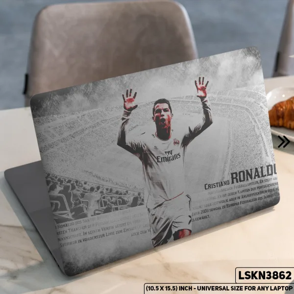 DDecorator CR7 - Cristiano Ronaldo FIFA World Cup Matte Finished Removable Waterproof Laptop Sticker & Laptop Skin (Including FREE Accessories) - LSKN3862 - DDecorator
