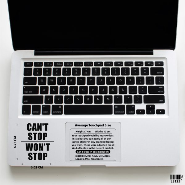 DDecorator Motivational Reminder - Can't/Won't Stop Laptop Sticker Vinyl Decal Removable Laptop Stickers For Any Kind of Laptop - LS125 - DDecorator