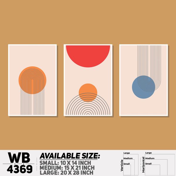 DDecorator Abstract Art (Set of 3) Wall Canvas Wall Poster Wall Board - 3 Size Available - WB4369 - DDecorator