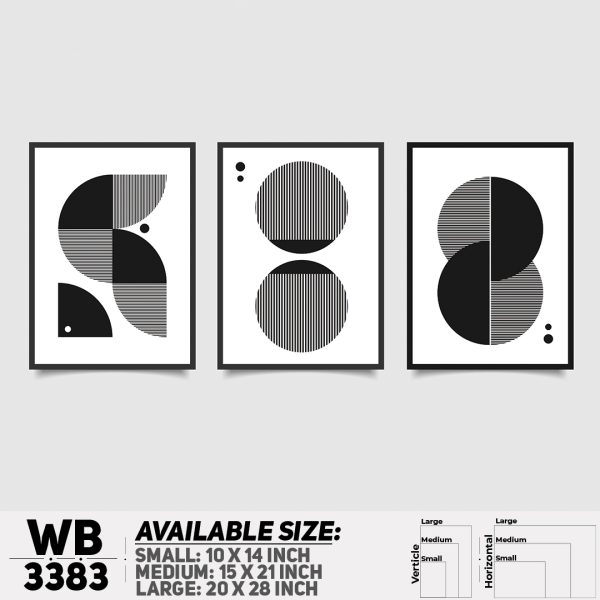 DDecorator Abstract ArtWork (Set of 3) Wall Canvas Wall Poster Wall Board - 3 Size Available - WB3383 - DDecorator