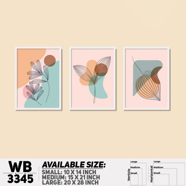 DDecorator Flower And Leaf ArtWork (Set of 3) Wall Canvas Wall Poster Wall Board - 3 Size Available - WB3345 - DDecorator