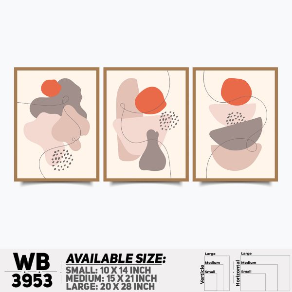 DDecorator Abstract ArtWork (Set of 3) Wall Canvas Wall Poster Wall Board - 3 Size Available - WB3953 - DDecorator