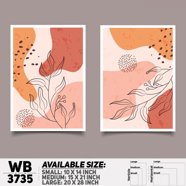 DDecorator Flower And Leaf ArtWork (Set of 3) Wall Canvas Wall Poster Wall Board - 3 Size Available - WB3735 - DDecorator