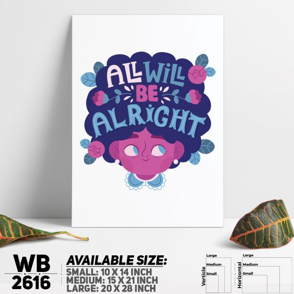 DDecorator All Will Be Alright- Motivational Wall Canvas Wall Poster Wall Board - 3 Size Available - WB2616 - DDecorator