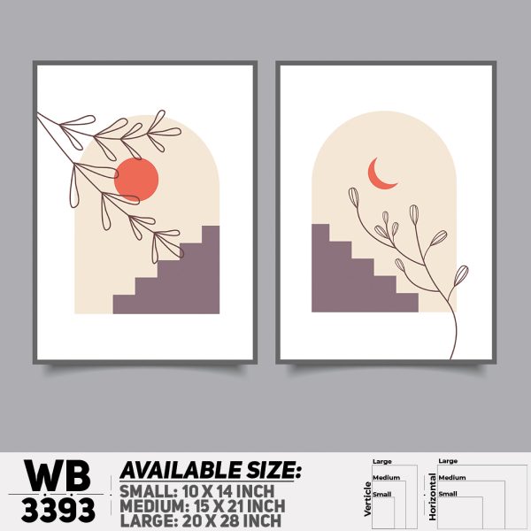 DDecorator Flower And Leaf ArtWork (Set of 2) Wall Canvas Wall Poster Wall Board - 3 Size Available - WB3393 - DDecorator