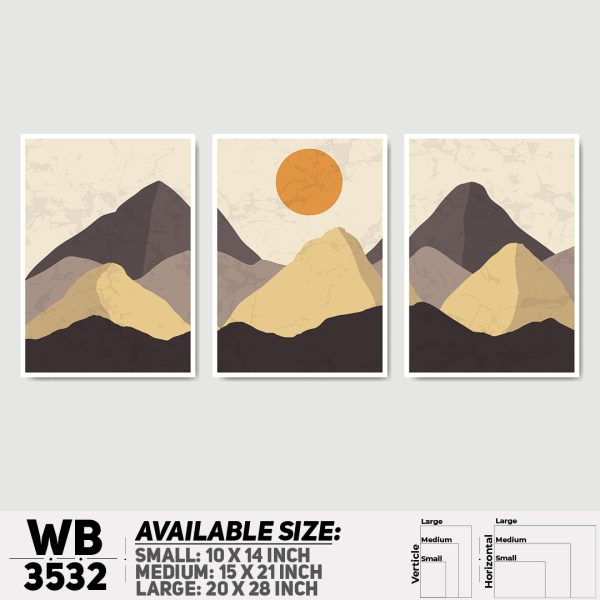 DDecorator Landscape Horizon Art (Set of 3) Wall Canvas Wall Poster Wall Board - 3 Size Available - WB3532 - DDecorator