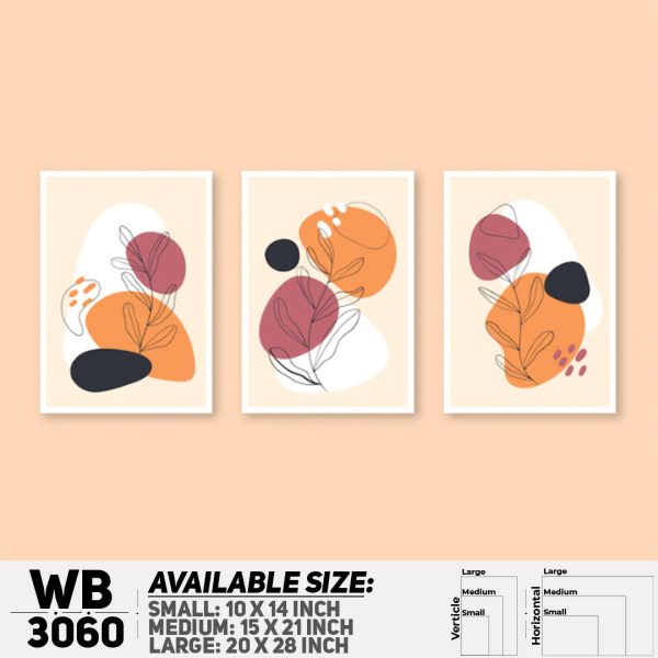DDecorator Modern Leaf ArtWork (Set of 3) Wall Canvas Wall Poster Wall Board - 3 Size Available - WB3060 - DDecorator