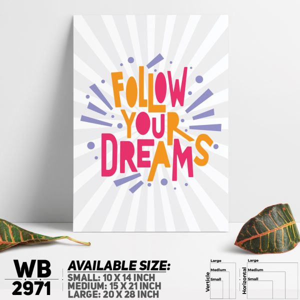 DDecorator Follow Your Dreams - Motivational Wall Canvas Wall Poster Wall Board - 3 Size Available - WB2971 - DDecorator