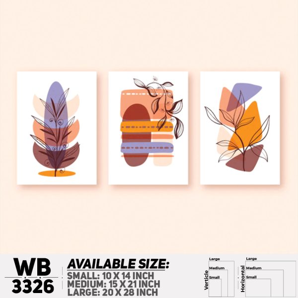 DDecorator Modern Leaf ArtWork (Set of 3) Wall Canvas Wall Poster Wall Board - 3 Size Available - WB3326 - DDecorator