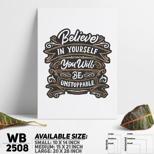 DDecorator Believe In Yourself - Motivational Wall Canvas Wall Poster Wall Board - 3 Size Available - WB2508 - DDecorator