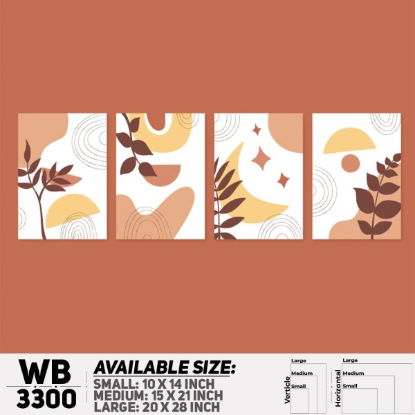 DDecorator Modern Leaf ArtWork (Set of 4) Wall Canvas Wall Poster Wall Board - 3 Size Available - WB3300 - DDecorator