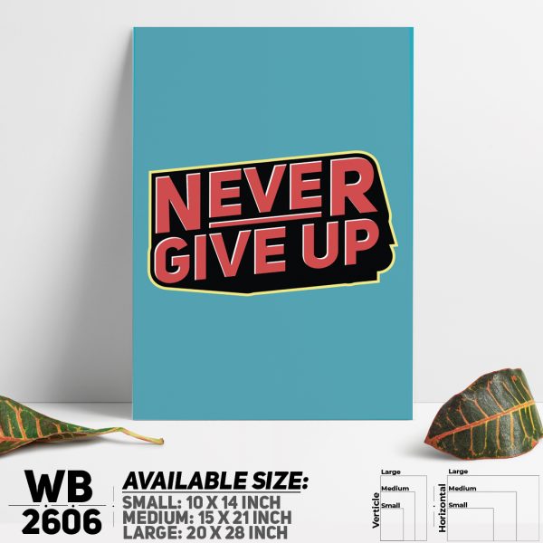 DDecorator Never Give Up - Motivational Wall Canvas Wall Poster Wall Board - 3 Size Available - WB2606 - DDecorator