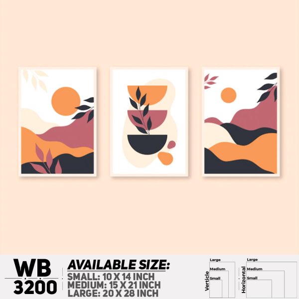 DDecorator Modern Leaf ArtWork (Set of 3) Wall Canvas Wall Poster Wall Board - 3 Size Available - WB3200 - DDecorator