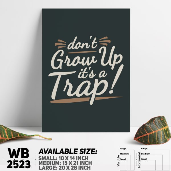 DDecorator Don't Grow Up - Motivational Wall Canvas Wall Poster Wall Board - 3 Size Available - WB2523 - DDecorator