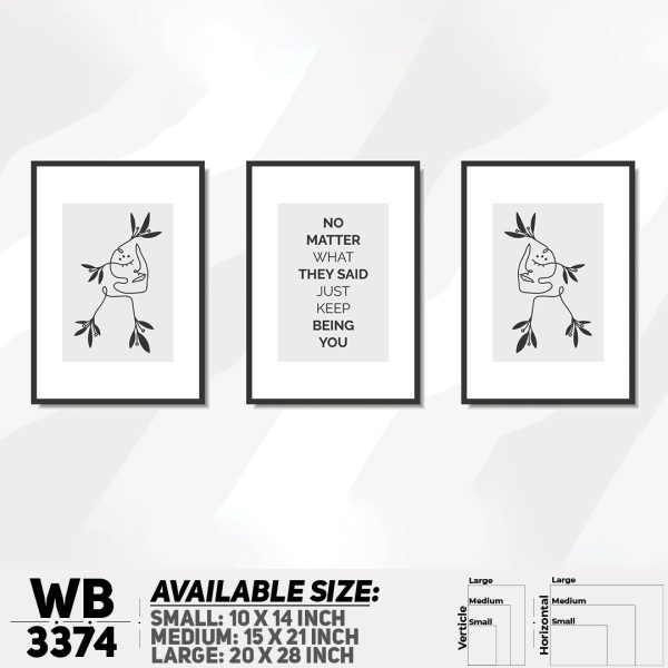 DDecorator Motivational & Line Art (Set of 3) Wall Canvas Wall Poster Wall Board - 3 Size Available - WB3374 - DDecorator