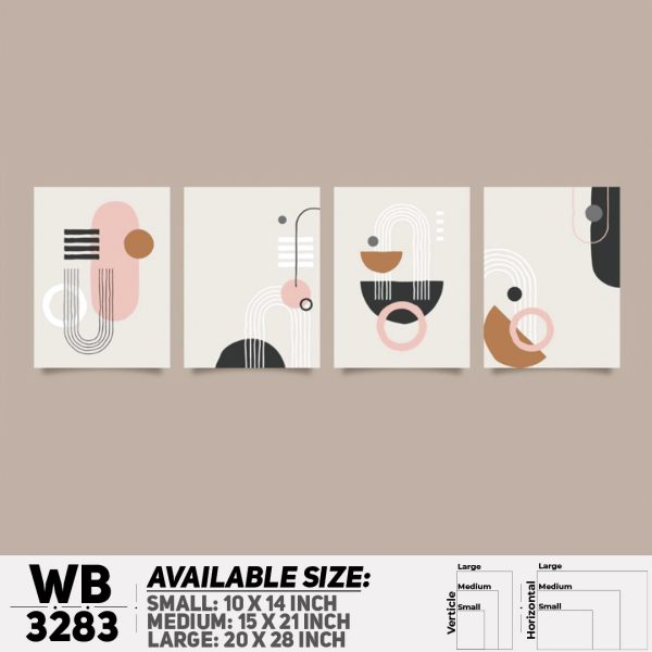 DDecorator Modern Abstract ArtWork (Set of 4) Wall Canvas Wall Poster Wall Board - 3 Size Available - WB3283 - DDecorator