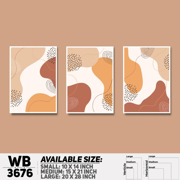 DDecorator Abstract ArtWork (Set of 3) Wall Canvas Wall Poster Wall Board - 3 Size Available - WB3676 - DDecorator