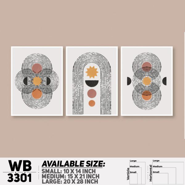 DDecorator Modern Abstract ArtWork (Set of 3) Wall Canvas Wall Poster Wall Board - 3 Size Available - WB3301 - DDecorator