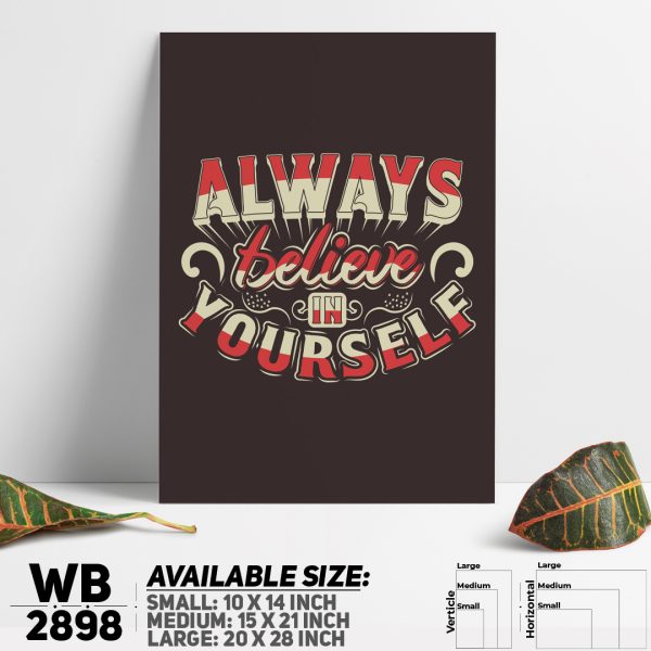 DDecorator Believe In Yourself - Motivational Wall Canvas Wall Poster Wall Board - 3 Size Available - WB2898 - DDecorator