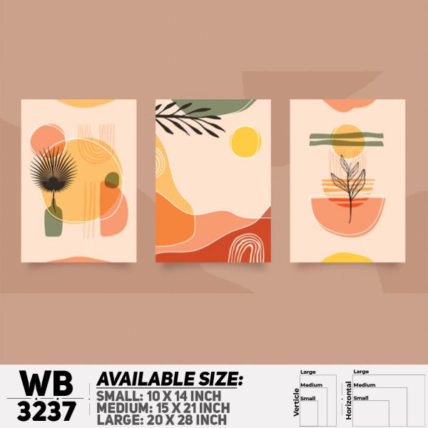 DDecorator Modern Leaf ArtWork (Set of 3) Wall Canvas Wall Poster Wall Board - 3 Size Available - WB3237 - DDecorator