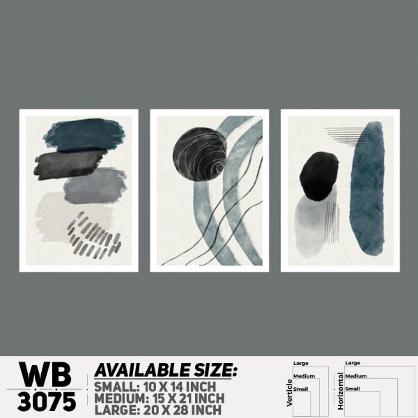 DDecorator Modern Abstract ArtWork (Set of 3) Wall Canvas Wall Poster Wall Board - 3 Size Available - WB3075 - DDecorator