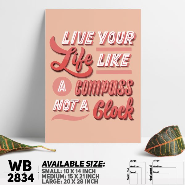 DDecorator Live Your Life - Motivational Wall Canvas Wall Poster Wall Board - 3 Size Available - WB2834 - DDecorator