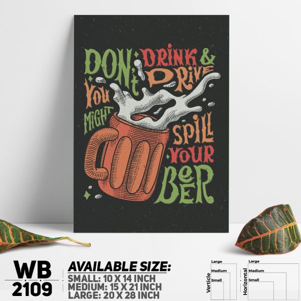 DDecorator Drink - Motivational Wall Canvas Wall Poster Wall Board - 3 Size Available - WB2109 - DDecorator