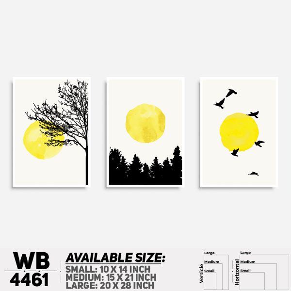 DDecorator Painted Landscape & Horizon Design (Set of 3) Wall Canvas Wall Poster Wall Board - 3 Size Available - WB4461 - DDecorator