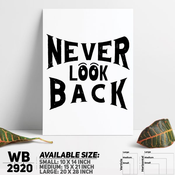 DDecorator Never Look Back - Motivational Wall Canvas Wall Poster Wall Board - 3 Size Available - WB2920 - DDecorator