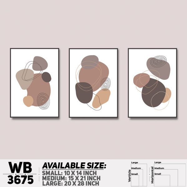 DDecorator Abstract ArtWork (Set of 3) Wall Canvas Wall Poster Wall Board - 3 Size Available - WB3675 - DDecorator