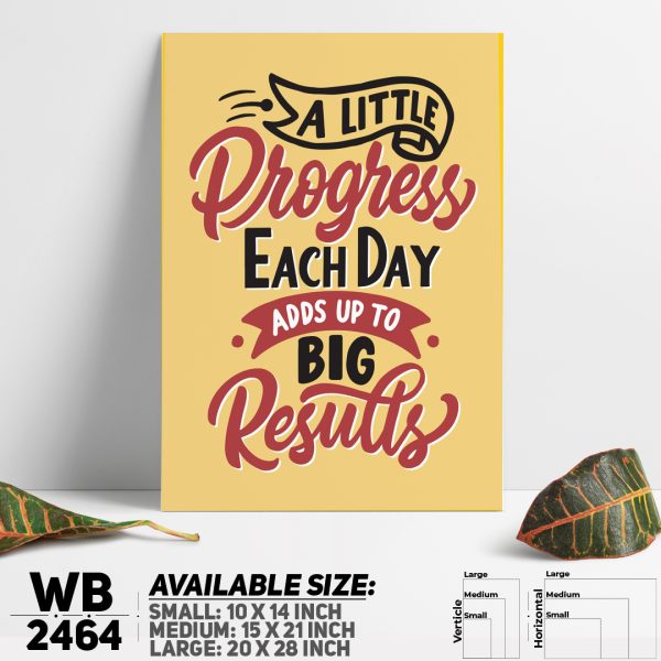 DDecorator Little Proggess Big Result - Motivational Wall Canvas Wall Poster Wall Board - 3 Size Available - WB2464 - DDecorator