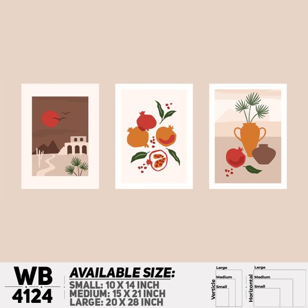 DDecorator Abstract Art (Set of 3) Wall Canvas Wall Poster Wall Board - 3 Size Available - WB4124 - DDecorator