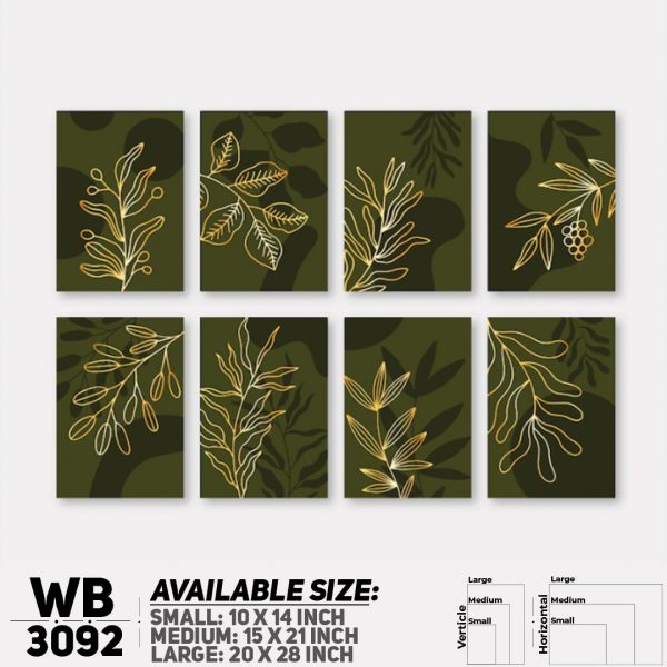 DDecorator Modern Leaf ArtWork (Set of 8) Wall Canvas Wall Poster Wall Board - 3 Size Available - WB3092 - DDecorator