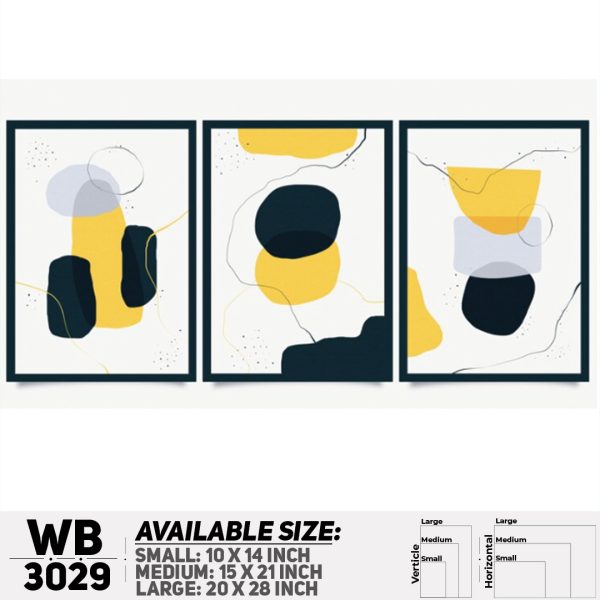 DDecorator Modern Abstract ArtWork (Set of 3) Wall Canvas Wall Poster Wall Board - 3 Size Available - WB3029 - DDecorator