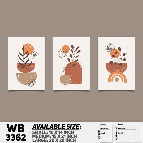 DDecorator Flower And Leaf ArtWork (Set of 3) Wall Canvas Wall Poster Wall Board - 3 Size Available - WB3362 - DDecorator