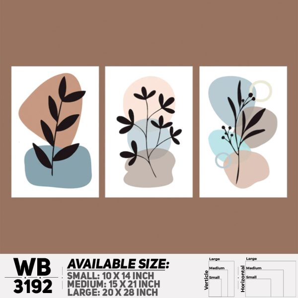 DDecorator Modern Leaf ArtWork (Set of 3) Wall Canvas Wall Poster Wall Board - 3 Size Available - WB3192 - DDecorator