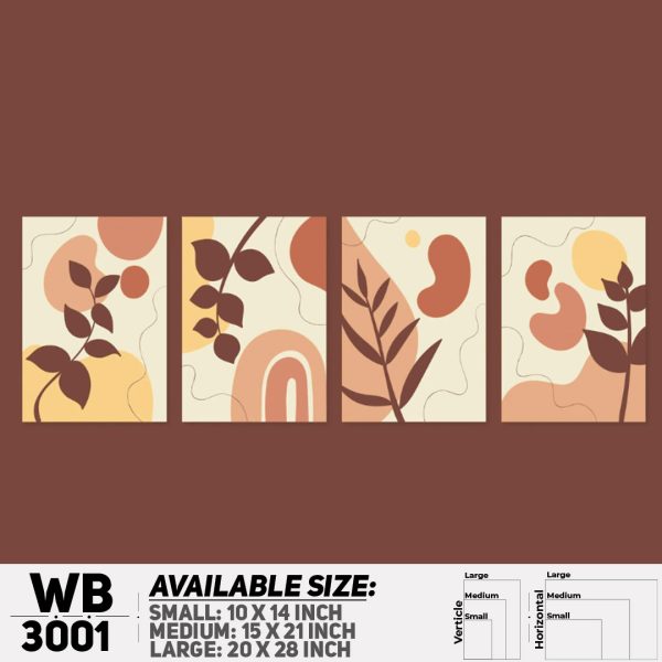 DDecorator Modern Flower ArtWork (Set of 4) Wall Canvas Wall Poster Wall Board - 3 Size Available - WB3001 - DDecorator