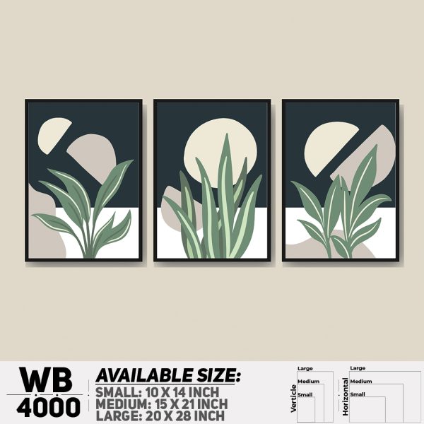 DDecorator Flower & Leaf Abstract Art (Set of 3) Wall Canvas Wall Poster Wall Board - 3 Size Available - WB4000 - DDecorator