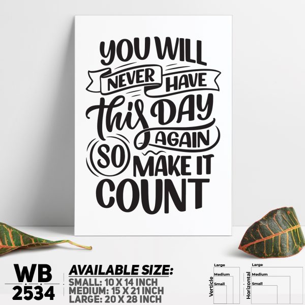 DDecorator Make It Count - Motivational Wall Canvas Wall Poster Wall Board - 3 Size Available - WB2534 - DDecorator